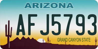 AZ license plate AFJ5793