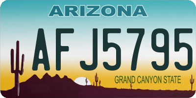 AZ license plate AFJ5795