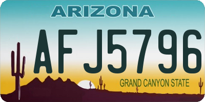 AZ license plate AFJ5796