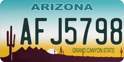 AZ license plate AFJ5798
