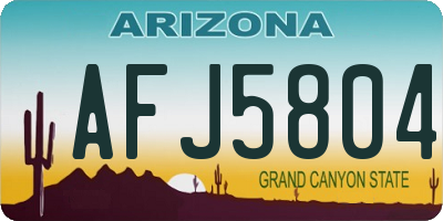 AZ license plate AFJ5804