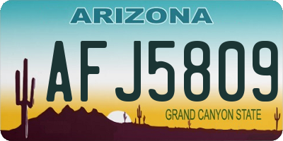 AZ license plate AFJ5809