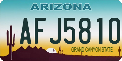 AZ license plate AFJ5810
