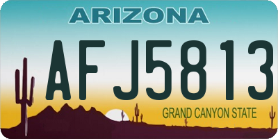 AZ license plate AFJ5813