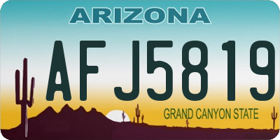 AZ license plate AFJ5819