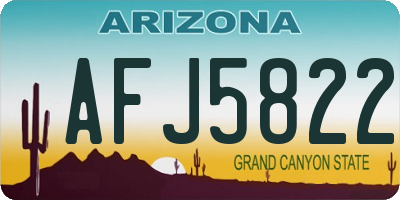 AZ license plate AFJ5822