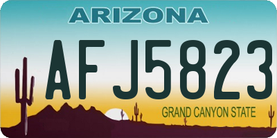 AZ license plate AFJ5823