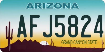 AZ license plate AFJ5824