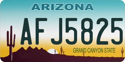 AZ license plate AFJ5825