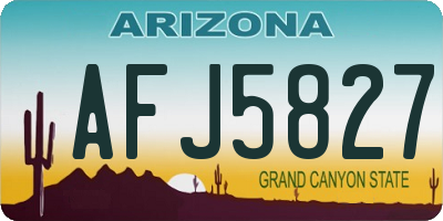 AZ license plate AFJ5827