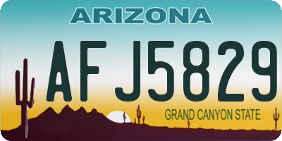 AZ license plate AFJ5829