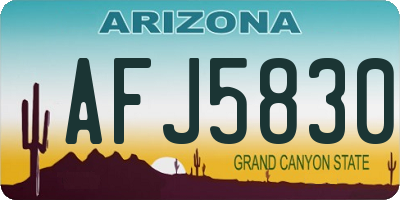 AZ license plate AFJ5830