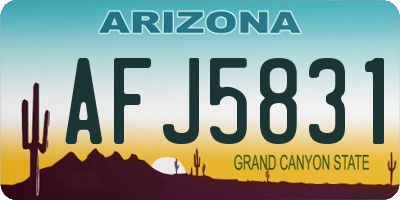 AZ license plate AFJ5831