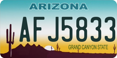 AZ license plate AFJ5833