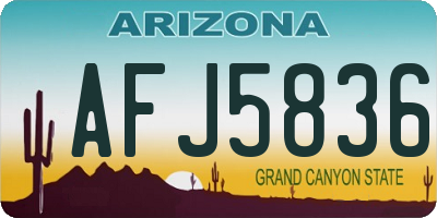 AZ license plate AFJ5836