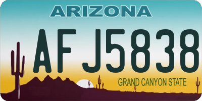 AZ license plate AFJ5838