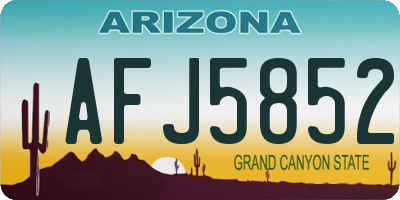 AZ license plate AFJ5852