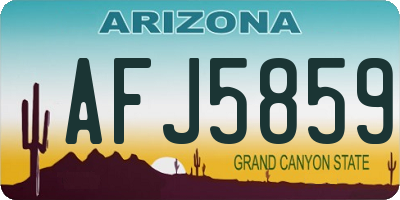 AZ license plate AFJ5859