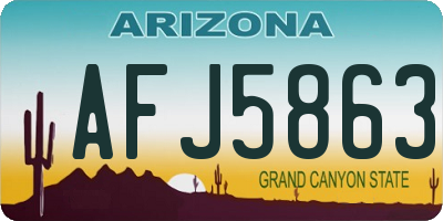 AZ license plate AFJ5863