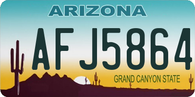AZ license plate AFJ5864