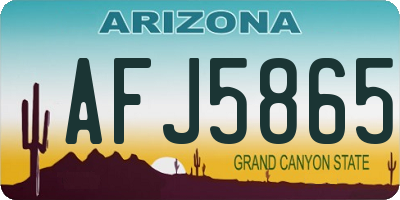 AZ license plate AFJ5865