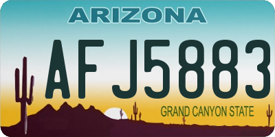 AZ license plate AFJ5883
