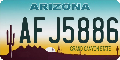 AZ license plate AFJ5886