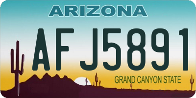 AZ license plate AFJ5891