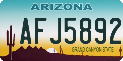 AZ license plate AFJ5892