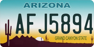 AZ license plate AFJ5894