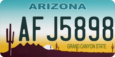 AZ license plate AFJ5898