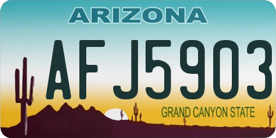 AZ license plate AFJ5903