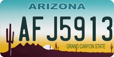 AZ license plate AFJ5913