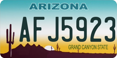 AZ license plate AFJ5923