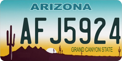 AZ license plate AFJ5924