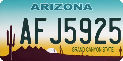 AZ license plate AFJ5925