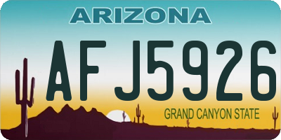 AZ license plate AFJ5926