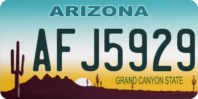 AZ license plate AFJ5929