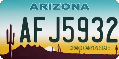 AZ license plate AFJ5932
