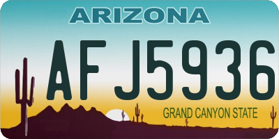AZ license plate AFJ5936