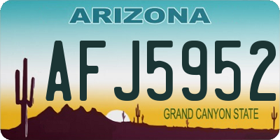 AZ license plate AFJ5952