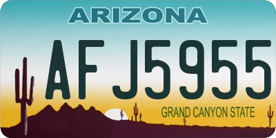 AZ license plate AFJ5955