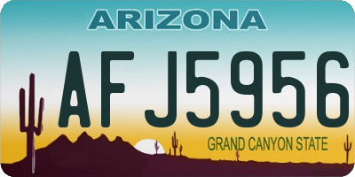 AZ license plate AFJ5956