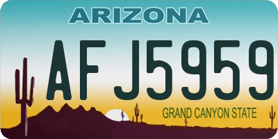AZ license plate AFJ5959
