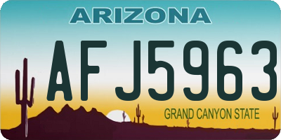 AZ license plate AFJ5963