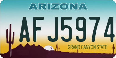 AZ license plate AFJ5974