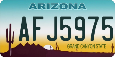 AZ license plate AFJ5975