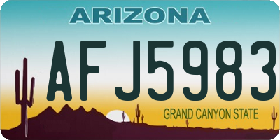 AZ license plate AFJ5983