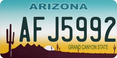 AZ license plate AFJ5992