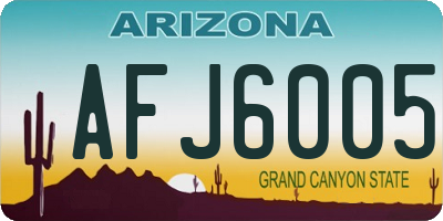AZ license plate AFJ6005
